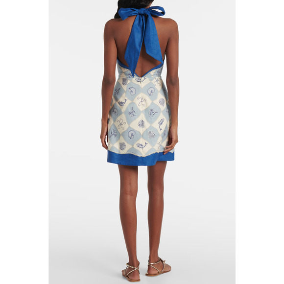 Alemais Pia printed linen minidress US 4 - Picture 3 of 10